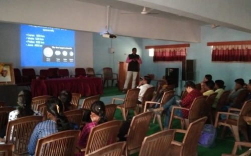 Respected, Mr. Tate B.T. delivering a Lecture on “Birth of Universe”