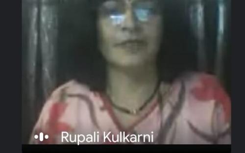 Dr. Rupali Kulkarni delivering online lecture and the faculty member Dr. Maheshmalkar P.R. 