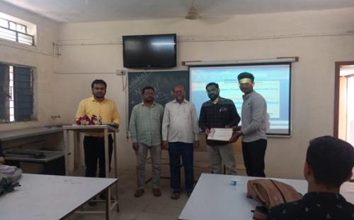 The Student of chemistry department, Pawan Shahadev Glolap B. Sc. III year has participated in Intercollegiate Exhibition on “INSPIRATIONAL QUOTE BASED ON SCIENCE-2023” on the occasion of National Science Day, organized by Milliya College, Beed