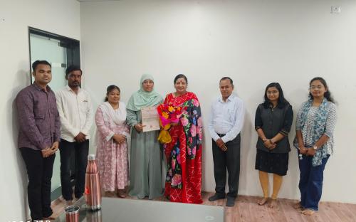 Falicitation by Honourable Dr. Deepa Tai Kshirsagar madam for grant of Indian patent to Dr. Rashiqua Siddiqui