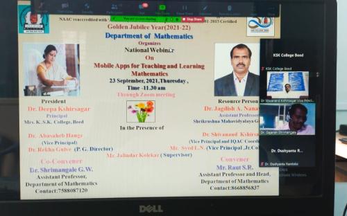 National webinar of Dr.J.A.Nannaware on 23-09-2021