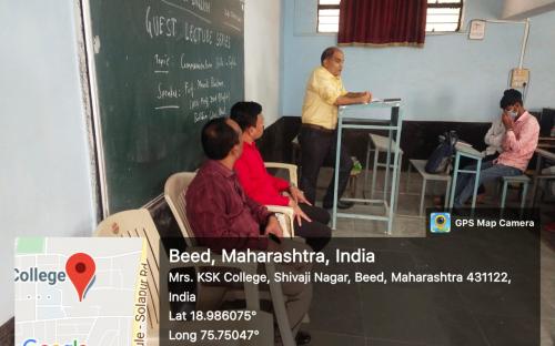 Guest lecture of Dr.Manik Bhatane,Head Department of English, Bhalbhim College Beed. 31 Dec 2021