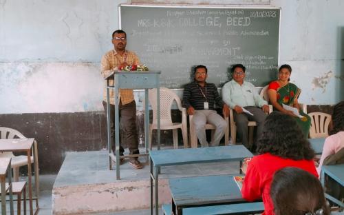 Asst. Prof Ganesh Kadam Giving Vote of Thanks on Dister Management Guest Lecture 2023